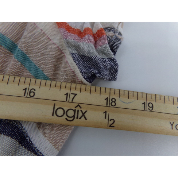 Blue Rain Womens stripe Wrap Sundress Sz SM V-Neck Cap Sleeve Summer Dress Boho - Picture 9 of 11